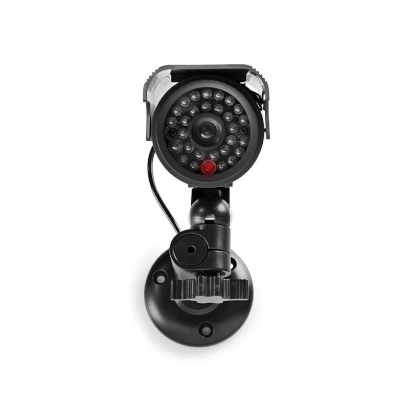 NEDIS Caméra de sécurité extérieure factice, LED Clignotante, Panneau Solaire Rechargeable, alimenté par Piles, Support Mural In NEDIS Caméra de sécurité extérieure factice, LED Clignotante, Panneau Solaire Rechargeable, alimenté par Piles, Support Mural In