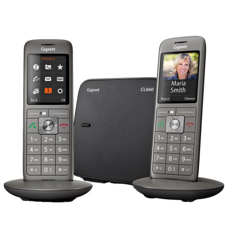 Gigaset CL660 Duo - Téléphone fixe sans fil - 2 combinés - Gris Anthracite [Version Française]