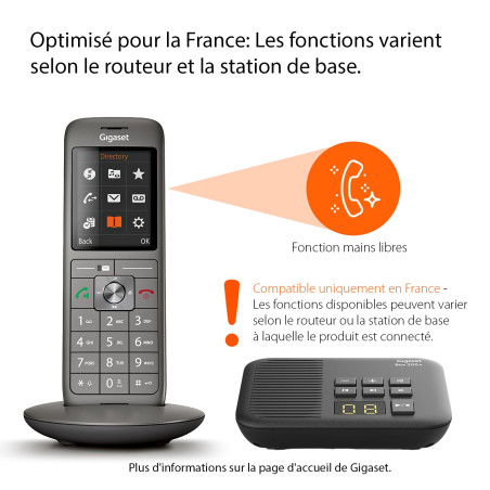 Gigaset CL660A Trio - Téléphone Fixe sans Fil - Répondeur - 3 Combinés - Gris Anthracite [Version Française]