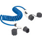 Schwabe Câble spiralé pour Voiture Hybride et électrique Mode 3, Type 2, câble de Charge monophé 7,2 KW, Extensible de 1 à 5 m, Schwabe Câble spiralé pour Voiture Hybride et électrique Mode 3, Type 2, câble de Charge monophé 7,2 KW, Extensible de 1 à 5 m,