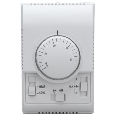Thermostat Mécanique, 10-30 ℃ Thermostat Manuel de Climatisation, 110-220V/AC Centrale Thermostats à Tension de Ligne Chauffage