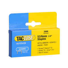 Tacwise 0334 Agrafes Galvanisées 53/6 mm, Boîte de 2.000