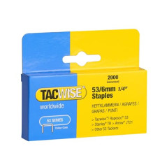 Tacwise 0334 Agrafes Galvanisées 53/6 mm, Boîte de 2.000