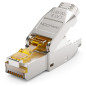 deleyCON 1x CAT 8 Prise Réseau RJ45 Sans Outil Prise Réseau 40 Gbit/s Blindée pour Câbles d'Installation Rigides de Câble Brut C