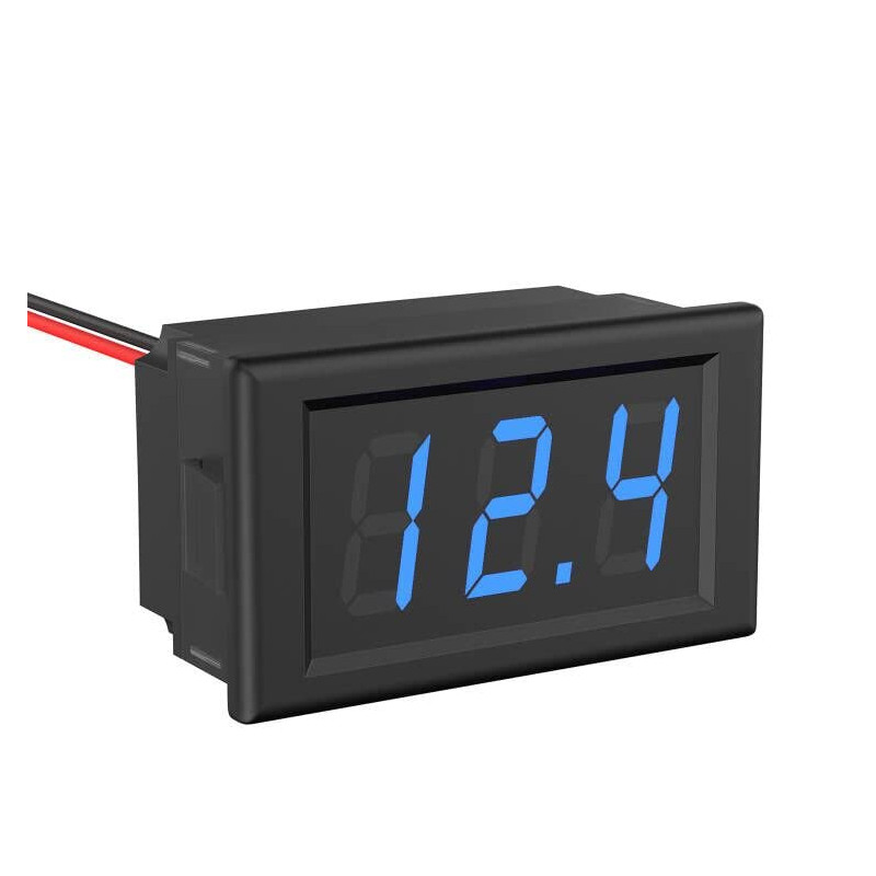 Voltmetre DC 5V ~ 120V Mini Voltmètre Digital 0,56 Pouce 2 Fils Étanche Volt Jauge de Tension Affichage LED pour Véhicule, Camio Voltmetre DC 5V ~ 120V Mini Voltmètre Digital 0,56 Pouce 2 Fils Étanche Volt Jauge de Tension Affichage LED pour Véhicule, Camio
