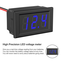 Voltmetre DC 5V ~ 120V Mini Voltmètre Digital 0,56 Pouce 2 Fils Étanche Volt Jauge de Tension Affichage LED pour Véhicule, Camio