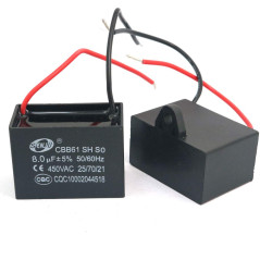 DollaTek 2Pcs CBB61 8uF 450V AC 50 / 60Hz Ventilateur Moteur en Courant Condensateur