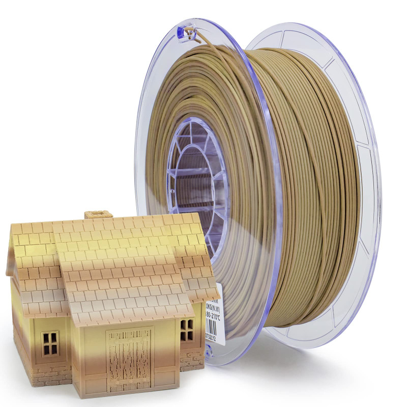 ZIRO Filament pour imprimante 3D, Filament PLA Mat 1.75mm, Multicolor Rainbow PLA Filament, 1KG/2.2lb, Wood grain ZIRO Filament pour imprimante 3D, Filament PLA Mat 1.75mm, Multicolor Rainbow PLA Filament, 1KG/2.2lb, Wood grain