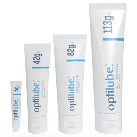 Tubes Optilube - Gelée Lubrifiante Stérile en Tubes de 5g, 42g, 82g, And 113g, Soluble à L'eau avec Capuchon Basculant Facile à