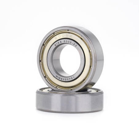 XiKe 6002ZZ Roulements à billes 15x32x9mm - Acier 100Cr6 - Double joint métallique - Pré-lubrifié - Lot de 2.