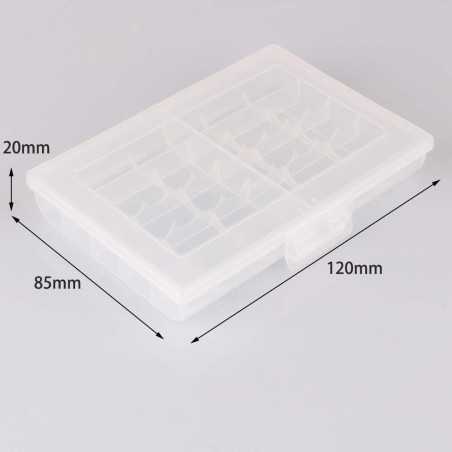 GTIWUNG 4Pcs Boîte à Piles en Plastique(10 Cellules), Boîte de Rangement pour Piles, Boîte à Piles pour AA et AAA + 12Pcs Conver