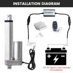 DCHOUSE Actionneurs à mouvement linéaire, 1000N jusqu’à 250mm de trajet maximale, Tension nominale 12V DC, Convient à usage élec