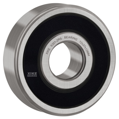XiKe 2 Pièces 6301-2RS Roulements à billes scellés 12x37x12mm Acier chromé et Pré-lubrifié, 6301RS Roulements à billes à gorge p