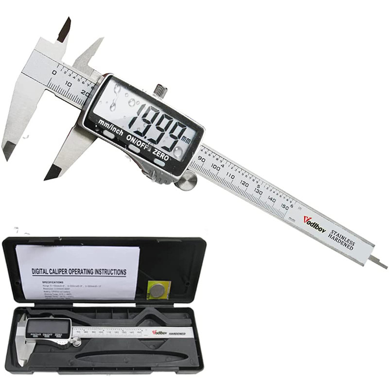 Pied à Coulisse Numérique 150 mm Vodlbov, Acier Inoxydable, Electronique Caliper Vernier, Ajustage de Précision, Mesure de Diamè Pied à Coulisse Numérique 150 mm Vodlbov, Acier Inoxydable, Electronique Caliper Vernier, Ajustage de Précision, Mesure de Diamè