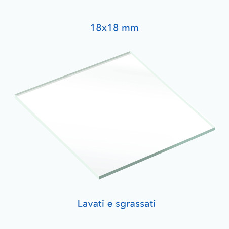 AIESI® Lamelles de microscope dimensions 18x18 mm (Paquet de 100 pièces)