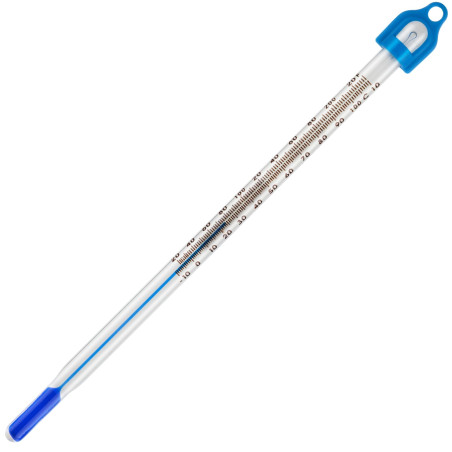 Thermomètre à alcool (couleur bleue) pour alcool de fabrication maison, avec verre de laboratoire à immersion, température de -1