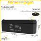 Offgridtec 2,2 Ah/C10 AGM Batterie solaire pour applications cyclique, 2–01–001470 Offgridtec 2,2 Ah/C10 AGM Batterie solaire pour applications cyclique, 2–01–001470