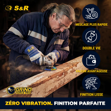 S&R 20 Disque abrasif à lamelles 115 pour Bois Métal: 20 Disques - 5 x chaque grain: P40 /60/80/120. Disque ponçage pour Meuleus
