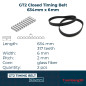 GT2 courroie synchrone/dentée 2GT-6 largeur 6mm, pas 2mm, 2 pièces (634mm) GT2 courroie synchrone/dentée 2GT-6 largeur 6mm, pas 2mm, 2 pièces (634mm)
