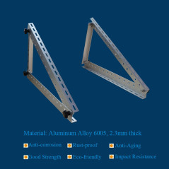 CMYYANGLIN Support de panneau solaire pour balcon - Toit plat - Support de montage de panneau solaire - Angle réglable - 114 cm 