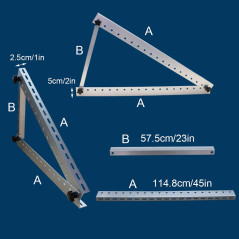 CMYYANGLIN Support de panneau solaire pour balcon - Toit plat - Support de montage de panneau solaire - Angle réglable - 114 cm 
