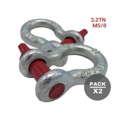 DOJA Industrial | Manille en Acier Haute Resistance | 3,2 T |Pack 2| Parfait pour Le remorquage et Le Levage | 4x4 Mousqueton tr