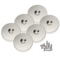 6 pièces Magnetpro Aimants en néodyme 25 x 4.5 mm, Trou fraisé, Force de 10 kg avec 6 vis 6 pièces Magnetpro Aimants en néodyme 25 x 4.5 mm, Trou fraisé, Force de 10 kg avec 6 vis