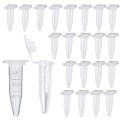 HUAZIZ 300 Pièces 0.5ml Tube à Centrifuger en Plastique Conique Tubes de Laboratoire Conteneurs D'échantillons avec Snap Cap pou