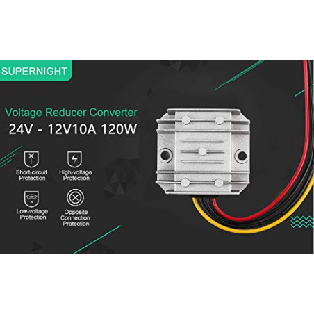 HOMELYLIFE Convertisseur de Tension DC DC 24V à 12V 10A 120W Régulateur Abaisseur Buck Reducer Power Converter Module étanche Tr