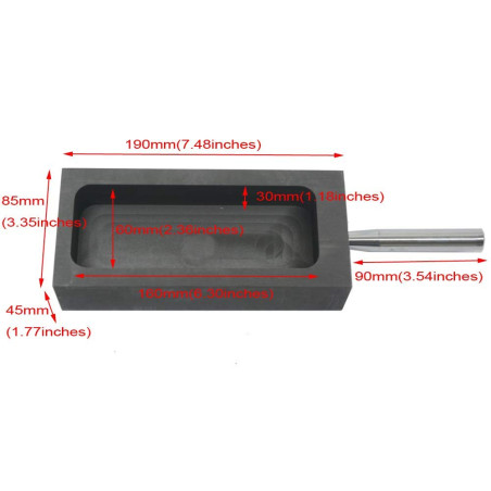 LLF Moule en graphite doré et argenté pour fondre le moulage avec barre en métal - 5kg