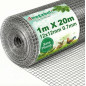 Grillage à Poule Galvanisé 1m x 20m - Maille Carrée 12,7mm - Clôture Solide pour Poulailler, Volière & Jardin - Résistant aux Ro