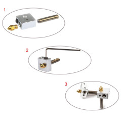 RUNCCI-YUN 6pcs 30MM Longueur Extrudeuse 1.75MM Teflon Tube de gorge et 6pcs 0.4MM Extrudeuse en laiton Tête d'impression Buse e