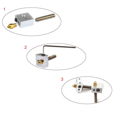 RUNCCI-YUN 6pcs 30MM Longueur Extrudeuse 1.75MM Teflon Tube de gorge et 6pcs 0.4MM Extrudeuse en laiton Tête d'impression Buse e