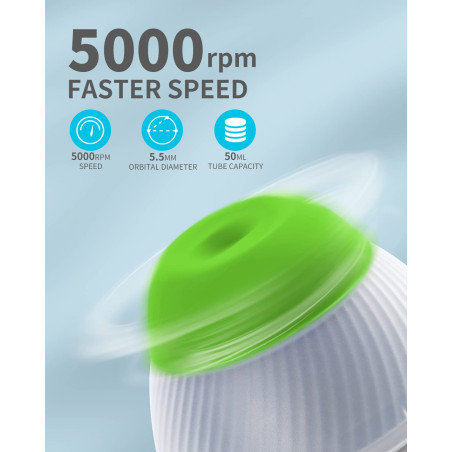 PRECIPETTE Vortex Mixeur 5000tr/min Mélangeur Agitateur Vortex Agitateur de Peinture 5000rpm 5,5mm 50ml Vortex Mixer Shaker pour
