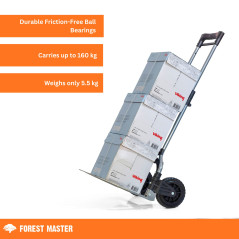 Zero Diable Compact Pliable et résistant Charge 160 kg ou 90 kg (160 kg) Grise