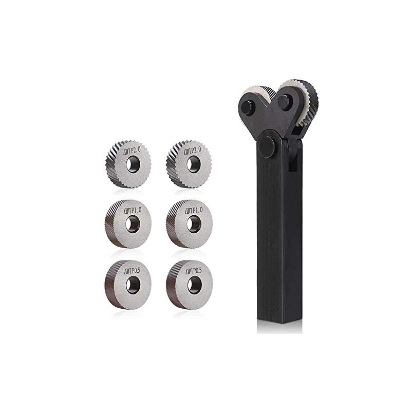 Opaltool Outil de Moletage en acier, double molette, dents obliques, roue diagonale, molette linéaire, jeu de molettes 0.5mm, 1m Opaltool Outil de Moletage en acier, double molette, dents obliques, roue diagonale, molette linéaire, jeu de molettes 0.5mm, 1m