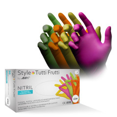 AMPri Med-Comfort Lot de 96 gants jetables en nitrile non poudrés Multicolore Mélange de couleurs Tailles XS, S, M, L, XL