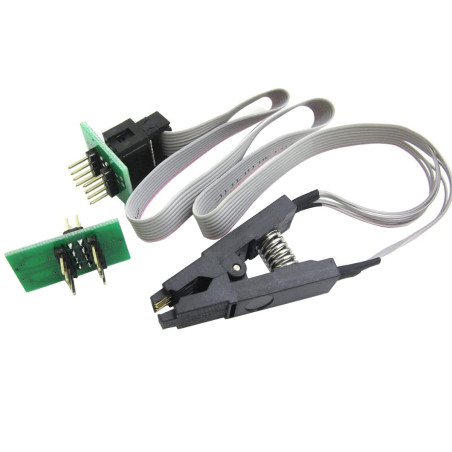 WINGONEER® SOIC8 SOP8 pince de Test pour EEPROM 93CXX/25CXX/24CXX en circuit programmation + 2 adaptateurs