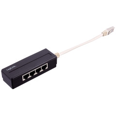 LogiLink MP0032 Modular Splitter 4Port RJ45, Blindé, avec 15 cm de câble
