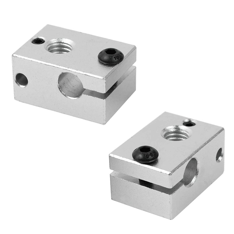3D FREUNDE 2x bloc chauffant en aluminium pour E3D V6 Clone PT100 Capteur Cartouche de Chauffage Bloc Extrudeuse Hotend RepRap P
