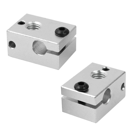 3D FREUNDE 2x bloc chauffant en aluminium pour E3D V6 Clone PT100 Capteur Cartouche de Chauffage Bloc Extrudeuse Hotend RepRap P