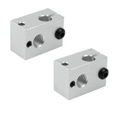 3D FREUNDE 2x bloc chauffant en aluminium pour E3D V6 Clone PT100 Capteur Cartouche de Chauffage Bloc Extrudeuse Hotend RepRap P