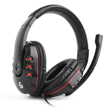 Gembird Casque de Jeu avec contrôle du Volume, Gaming Headset Compatible avec PC, PS4, Xbox - Glossy Black