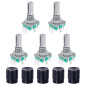 WayinTop 5 Set 360 Degrés Rotatif Encodeur Module Rotary Encoder Codeur Rotatif EC11 5Pin Commutateur De Codeur avec Capuchon de WayinTop 5 Set 360 Degrés Rotatif Encodeur Module Rotary Encoder Codeur Rotatif EC11 5Pin Commutateur De Codeur avec Capuchon de