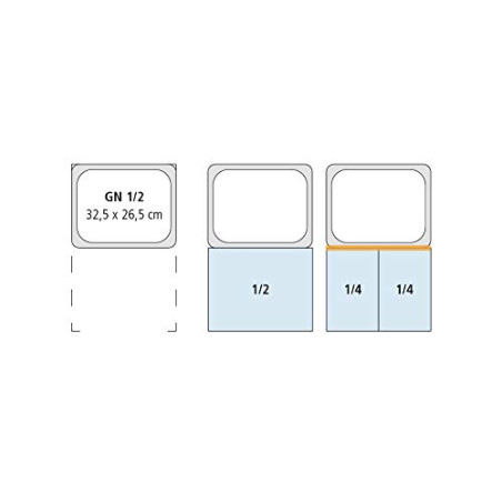 APS bacs GN perforés 32,5 x 26,5 cm, Tiefe: 200 mm acier inoxydable, 12,5 Liter