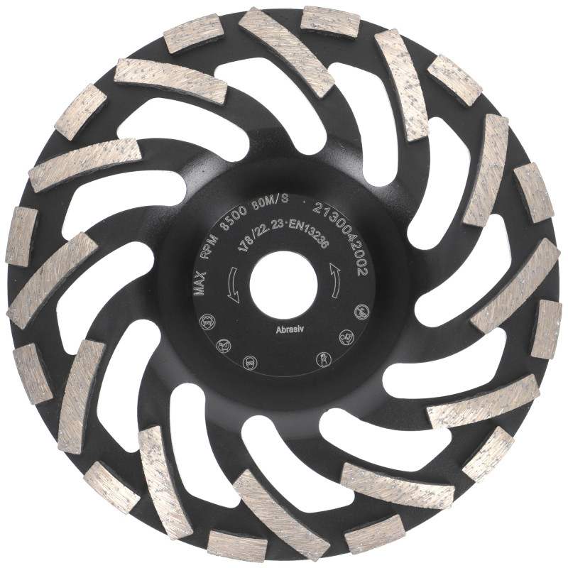 PRODIAMANT Meules boisseaux Diamant de Meulage 180 mm x 22,2 mm Turbo ST91 Disque à Diamant pour Asphalte et Chape – Qualité Pro PRODIAMANT Meules boisseaux Diamant de Meulage 180 mm x 22,2 mm Turbo ST91 Disque à Diamant pour Asphalte et Chape – Qualité Pro