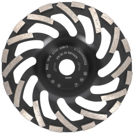 PRODIAMANT Meules boisseaux Diamant de Meulage 180 mm x 22,2 mm Turbo ST91 Disque à Diamant pour Asphalte et Chape – Qualité Pro