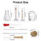 JESSTOLO 50ml Flacon Erlenmeyer verre, 10/5ml Cylindres Gradués, 2 Brosses de Nettoyage, 3 Éprouvettes, 2 Agitateurs JESSTOLO 50ml Flacon Erlenmeyer verre, 10/5ml Cylindres Gradués, 2 Brosses de Nettoyage, 3 Éprouvettes, 2 Agitateurs