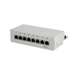 LogiLink NP0016A baie de branchements - baies de branchements (8x RJ-45, Cat6, Gris, ISO/IEC 11801 Е)