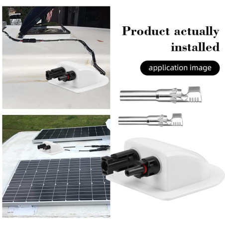 Solaire Toit avec Connecteur Solar Presse-étoupe D'entrée de Double Passe Câbles en ABS Solaire Boîte de Câble pour Caravane Bat